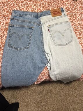 Levi's Women's High-Rise Two-Tone Jeans - Medium Blue & Light Blue